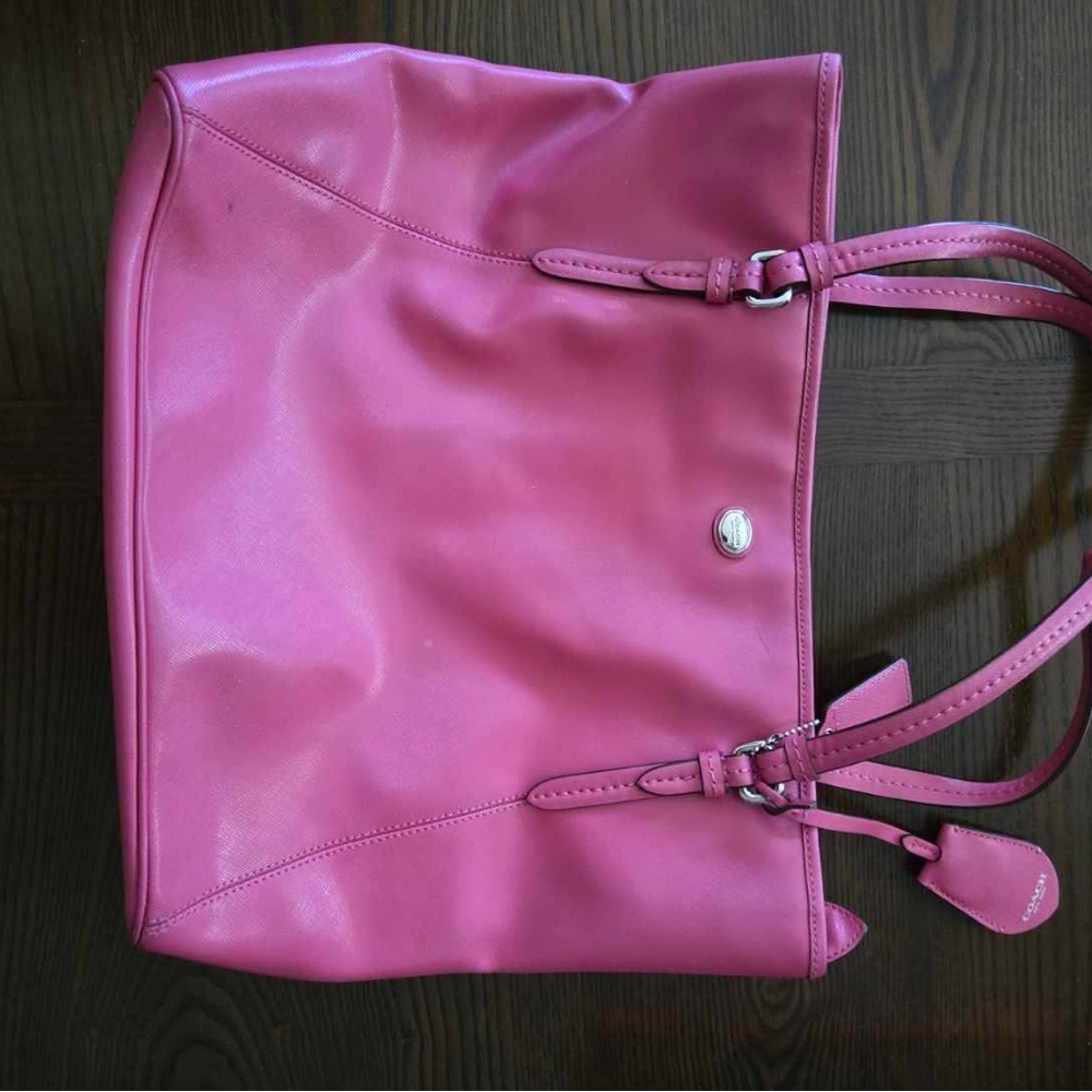 Vibrant Pink Leather Coach bag